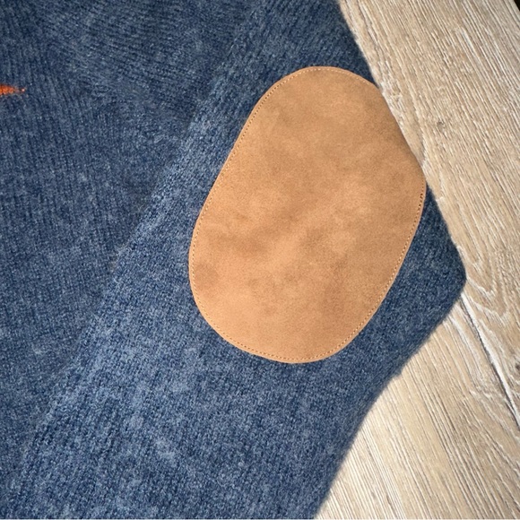 Polo Ralph Lauren Men’s Mallard Duck Wool Suede Elbow Patch’s Sweater Large Blue - Picture 5 of 14